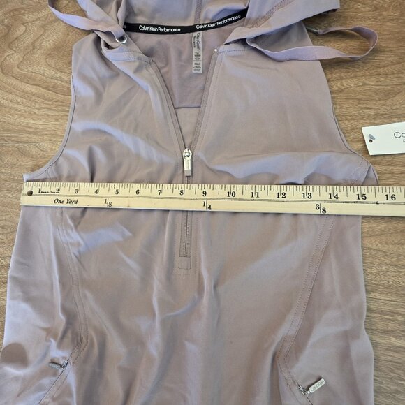 Calvin Klein Performance Dress Womens XS Purple Hooded Sleeveless Zip Pockets - Picture 11 of 13
